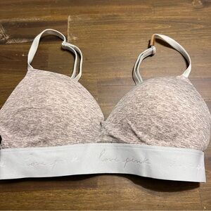 PINK Victoria's Secret Wear Everywhere Wireless Push Up Bra Padded Band 32C Gray